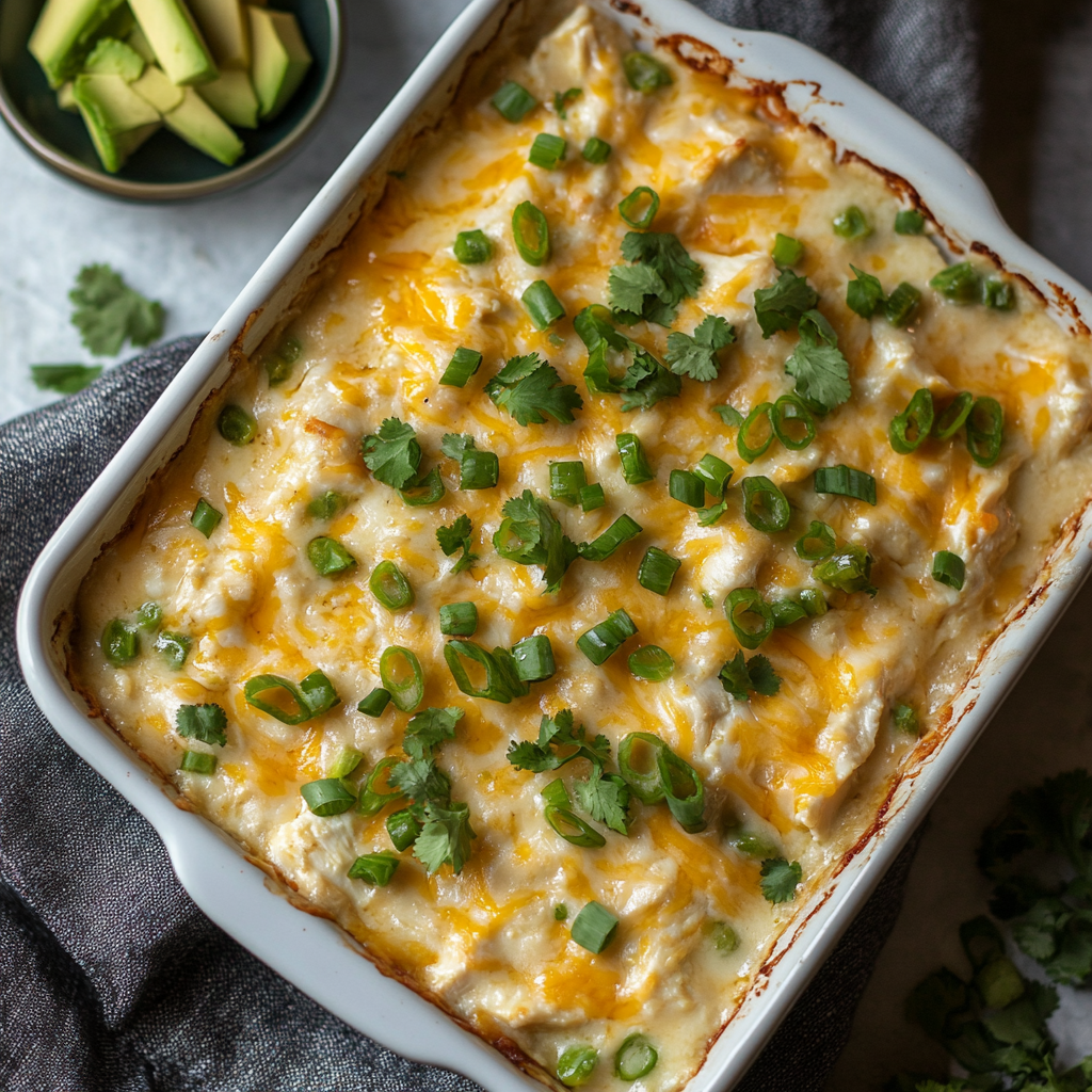 Chicken Green Chili Cottage Cheese Casserole