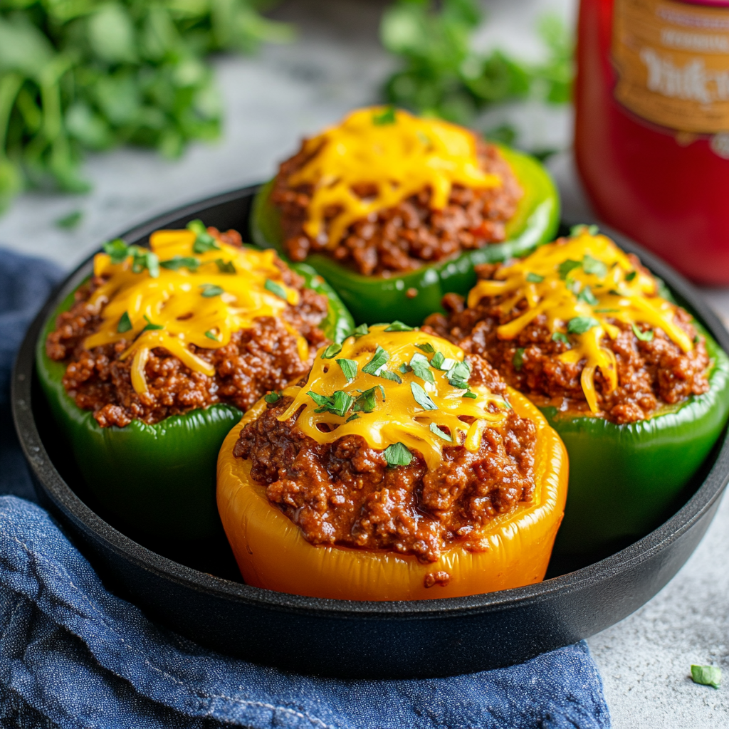 Keto Sloppy Joe Stuffed Peppers