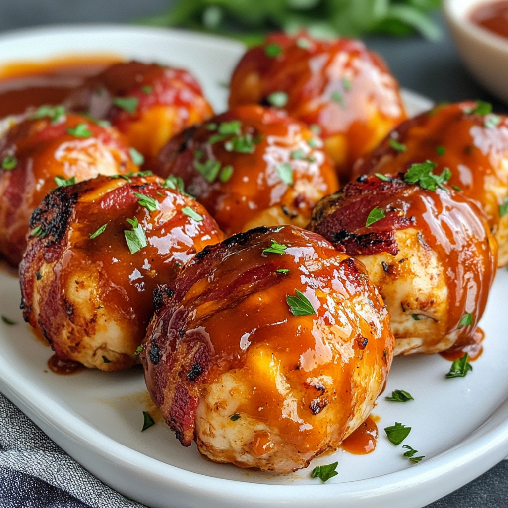 Keto BBQ Bacon Chicken Bombs